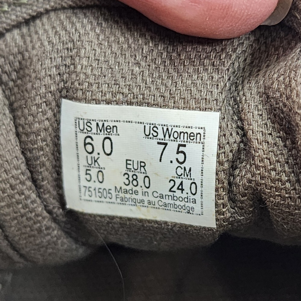 Vans Old Skool Paisley Print Suede Canvas Skate Shoes Olive Green‎ M 6 W 7.5 - Picture 8 of 8